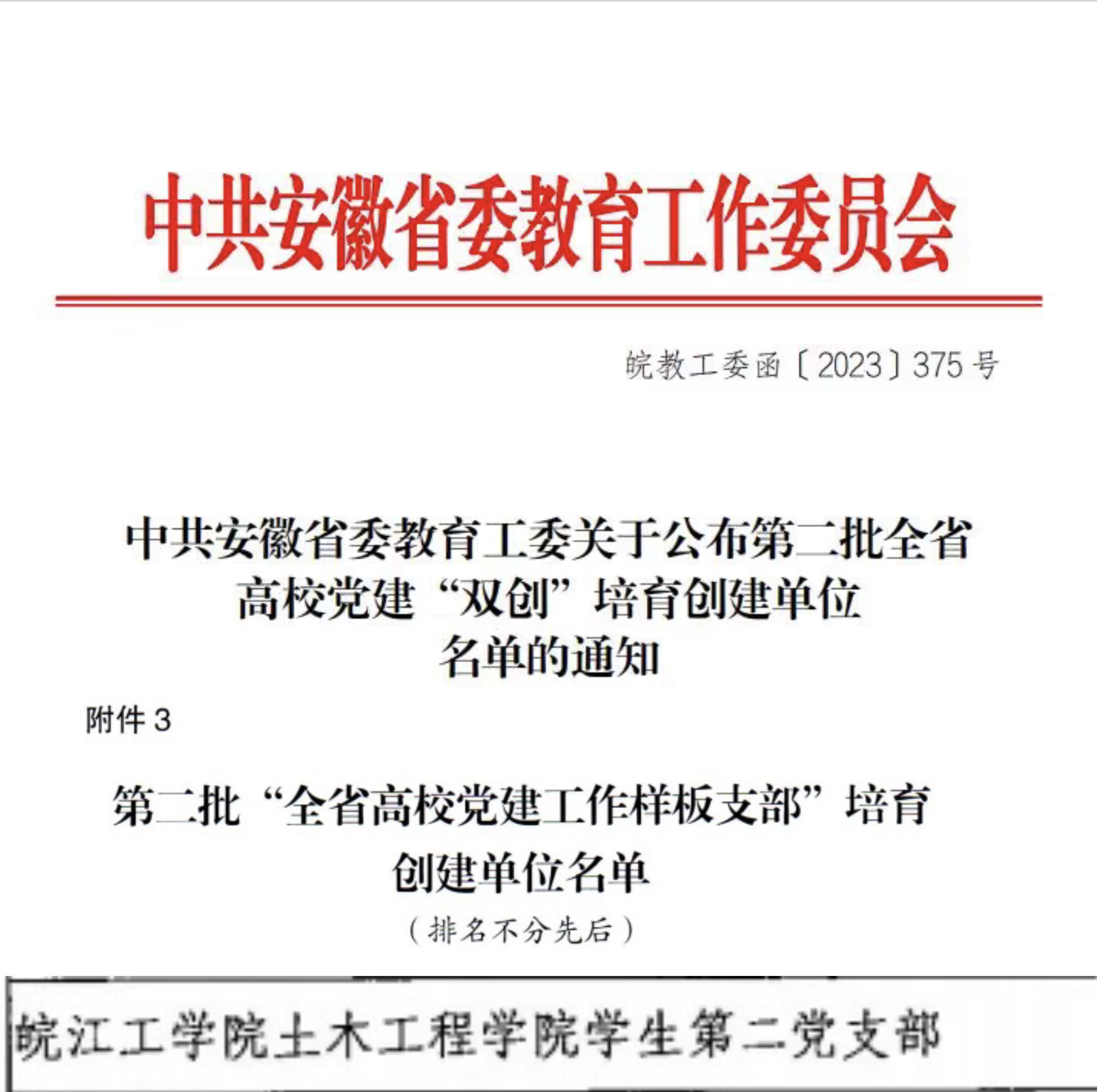 <strong>上榜！beat365正版唯一官网土木工程学院学生第二党支部入选 “全省党建工作样板支部”</strong>
